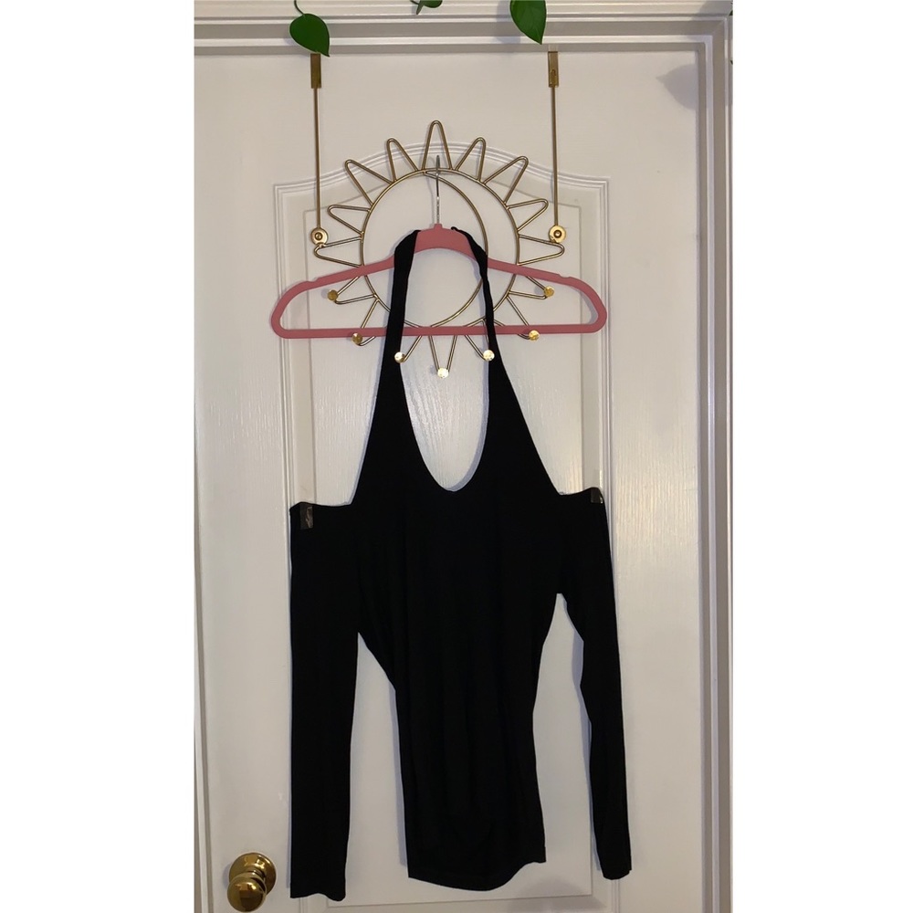 Splendid Black Cold Shoulder Long Sleeve Top S